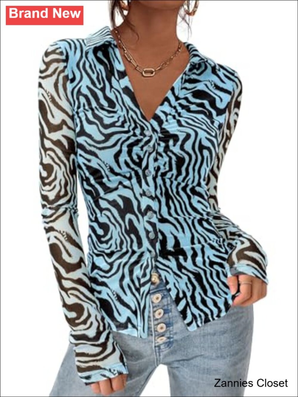 ✨PRETTYGARDEN Women's Button Down Shirt Boho Mesh Floral Going Out Top
